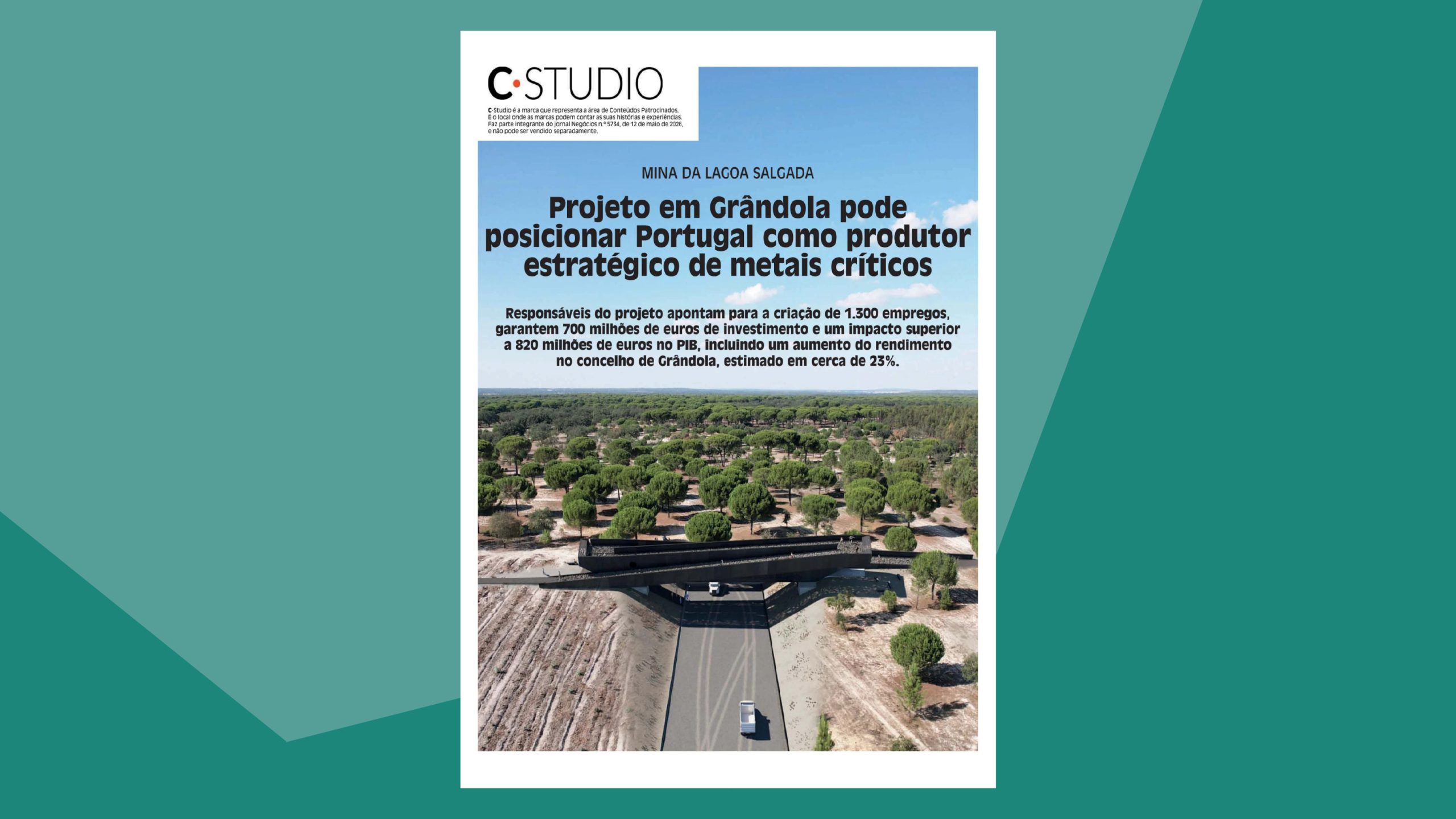 Projeto em Grândola pode posicionar Portugal como produtor estratégico de metais críticos